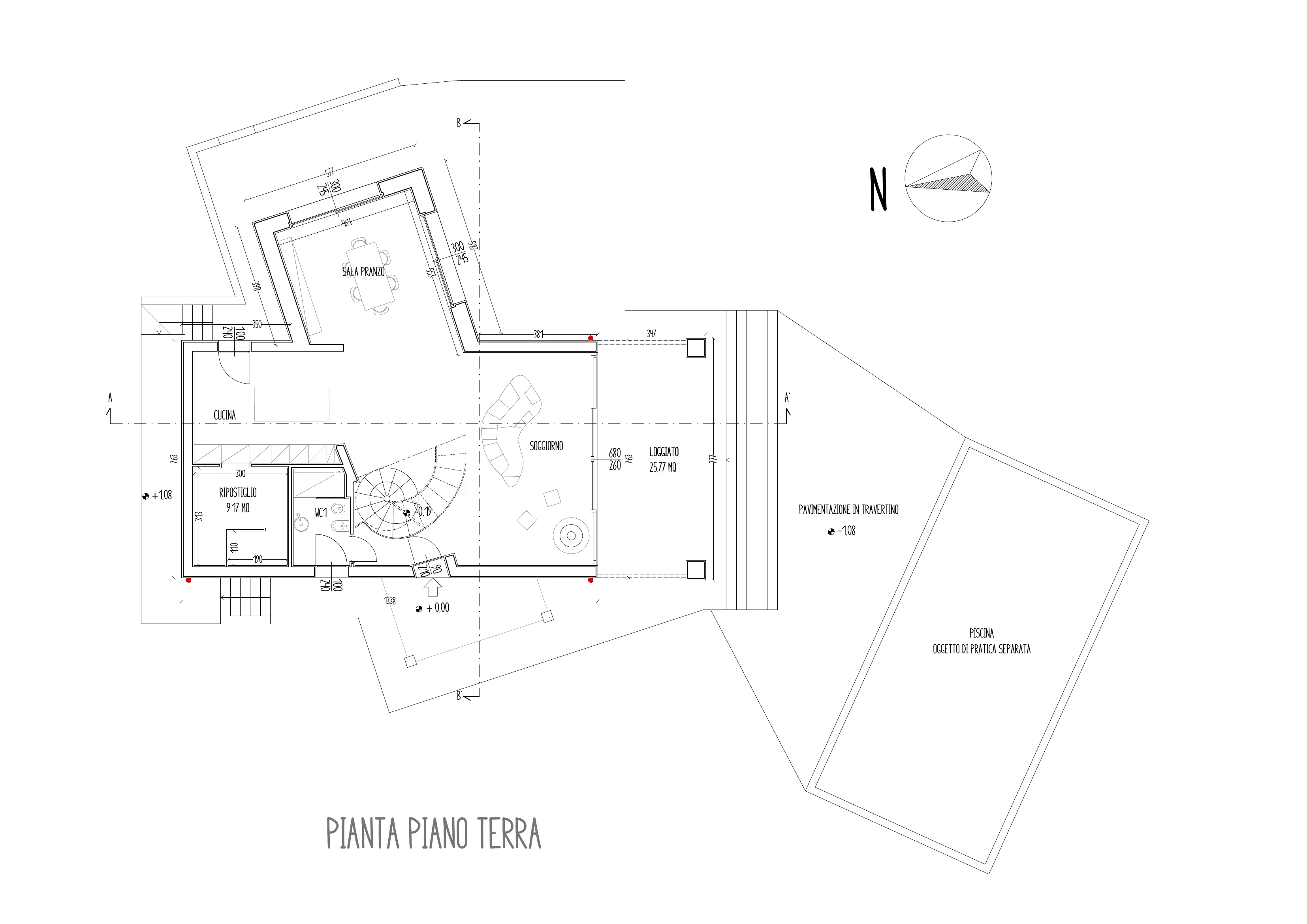 Grundriss Erdgeschoss — Designer Villa Montaione
